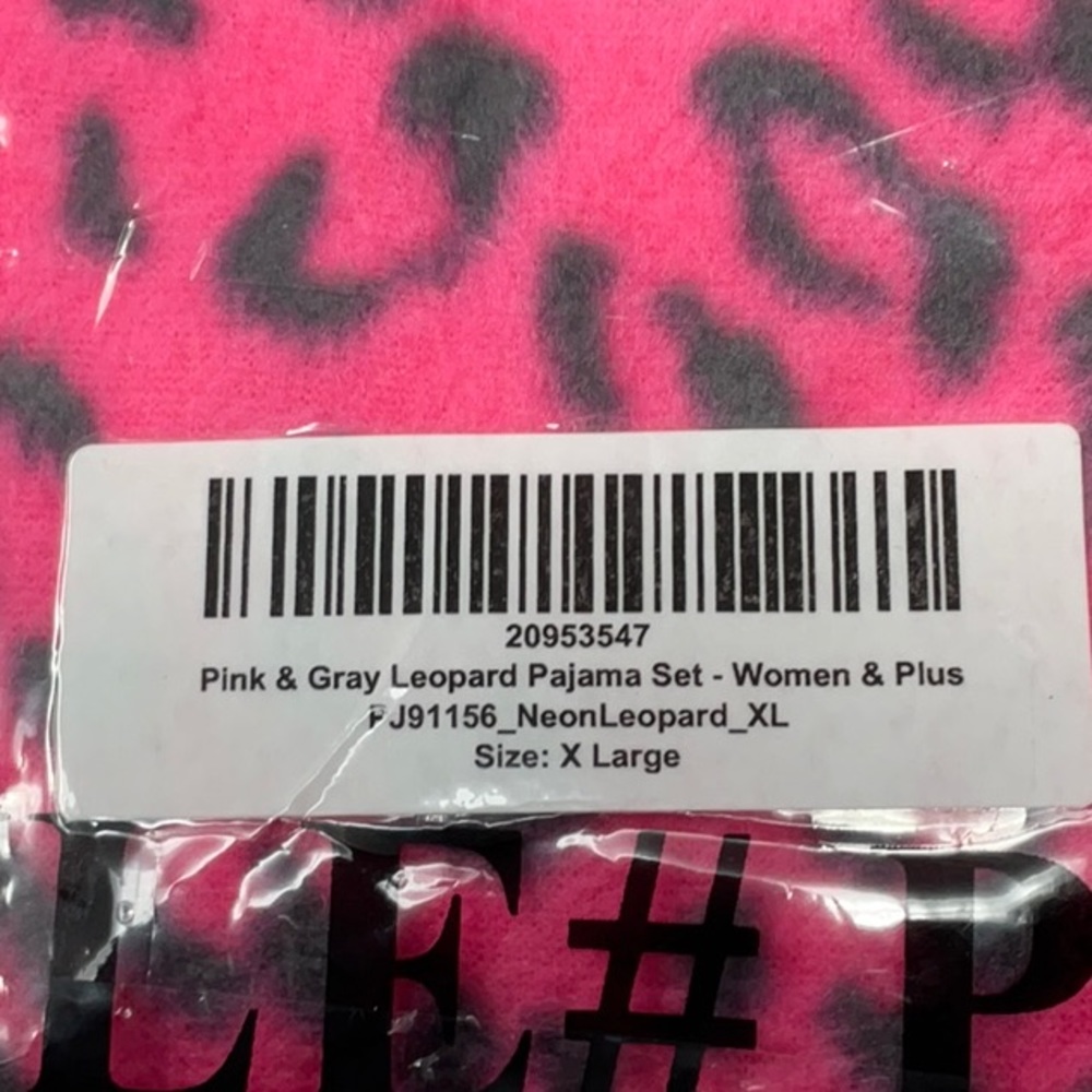 NWT Women’s Angelina 2 piece animal print flannel pajama set, size XL - Picture 3 of 3